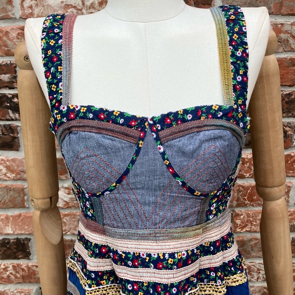 Free People Corinne denim and floral dress / 0 / Excellent condition - Picture 9 of 17